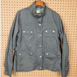 J.Crew Womens Field Jacket Olive Green Cotton Utility Utility Coat Size
Large